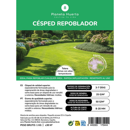 Graines de gazon de repeuplement Planeta Huerto 1 kg