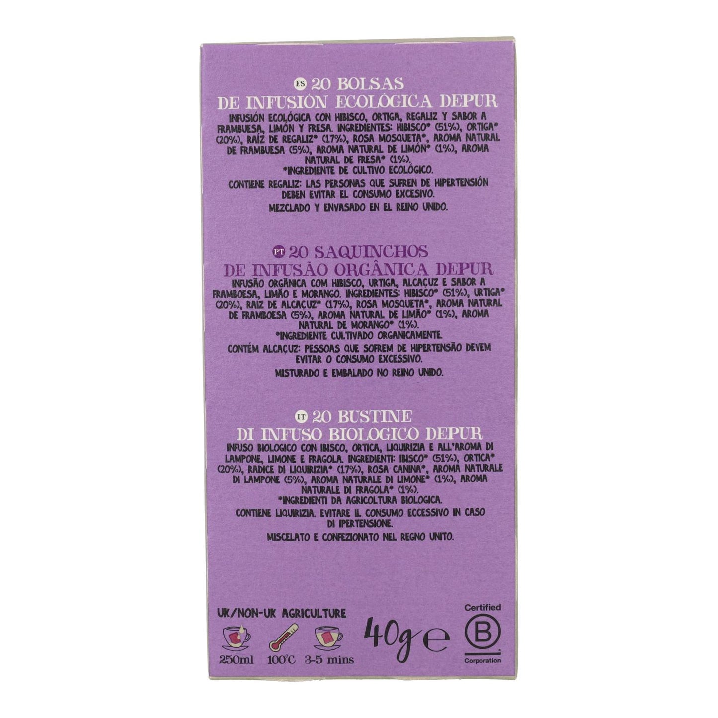 Infusion Depur Bio Cupper 20 sachets