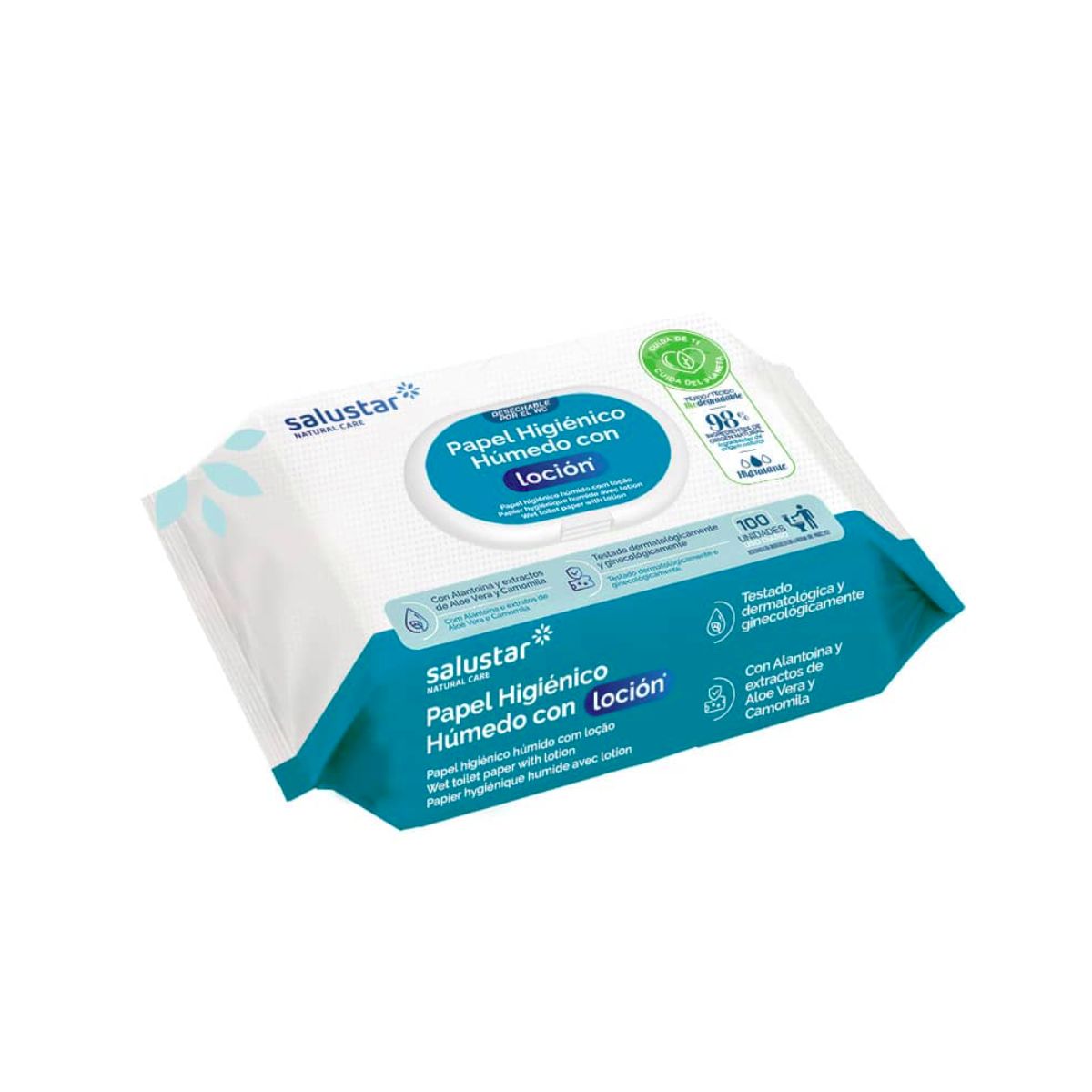 Papier hygiénique humide Salustar, 100 unités