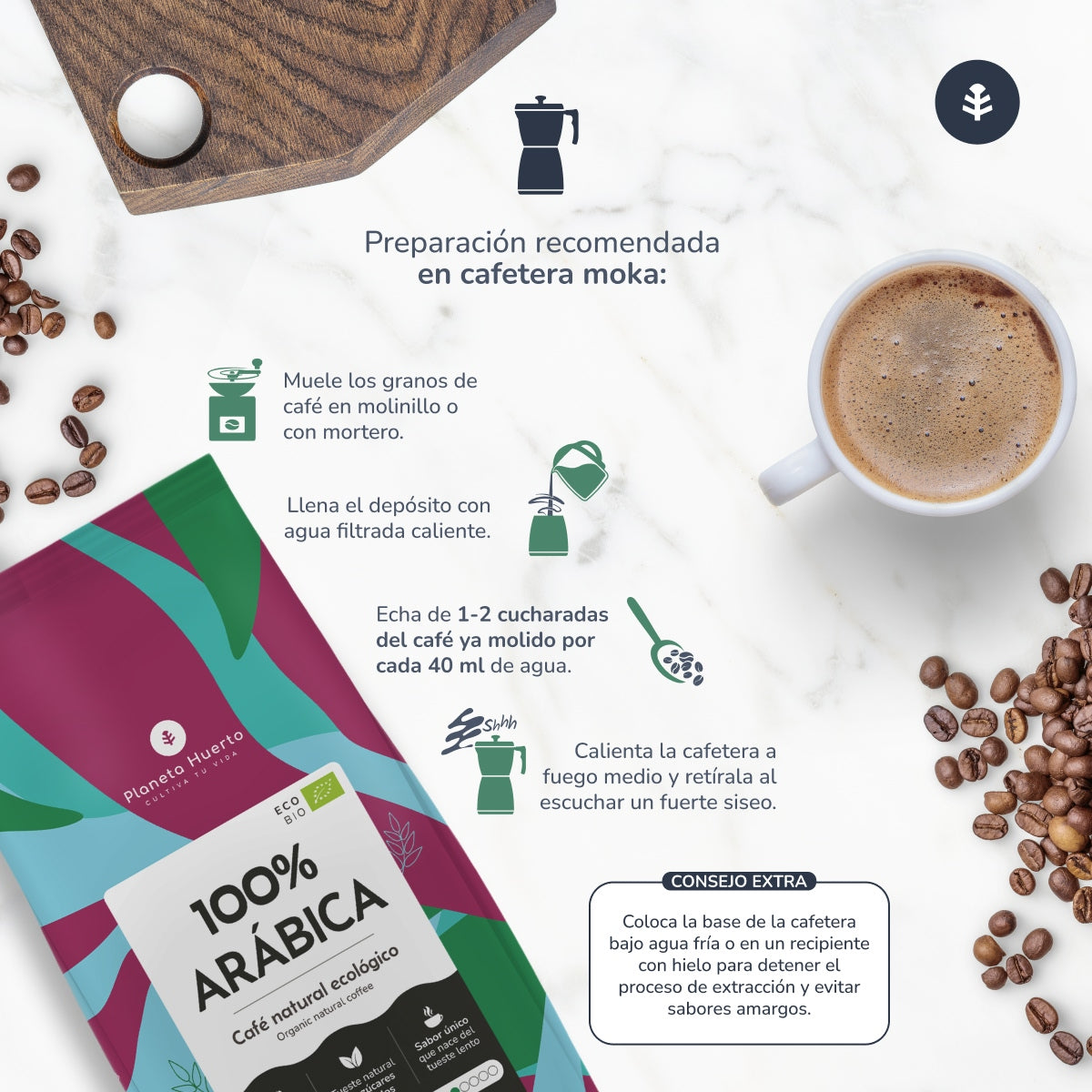 100% Arabica Planet Orchard Eco café moulu 250 g