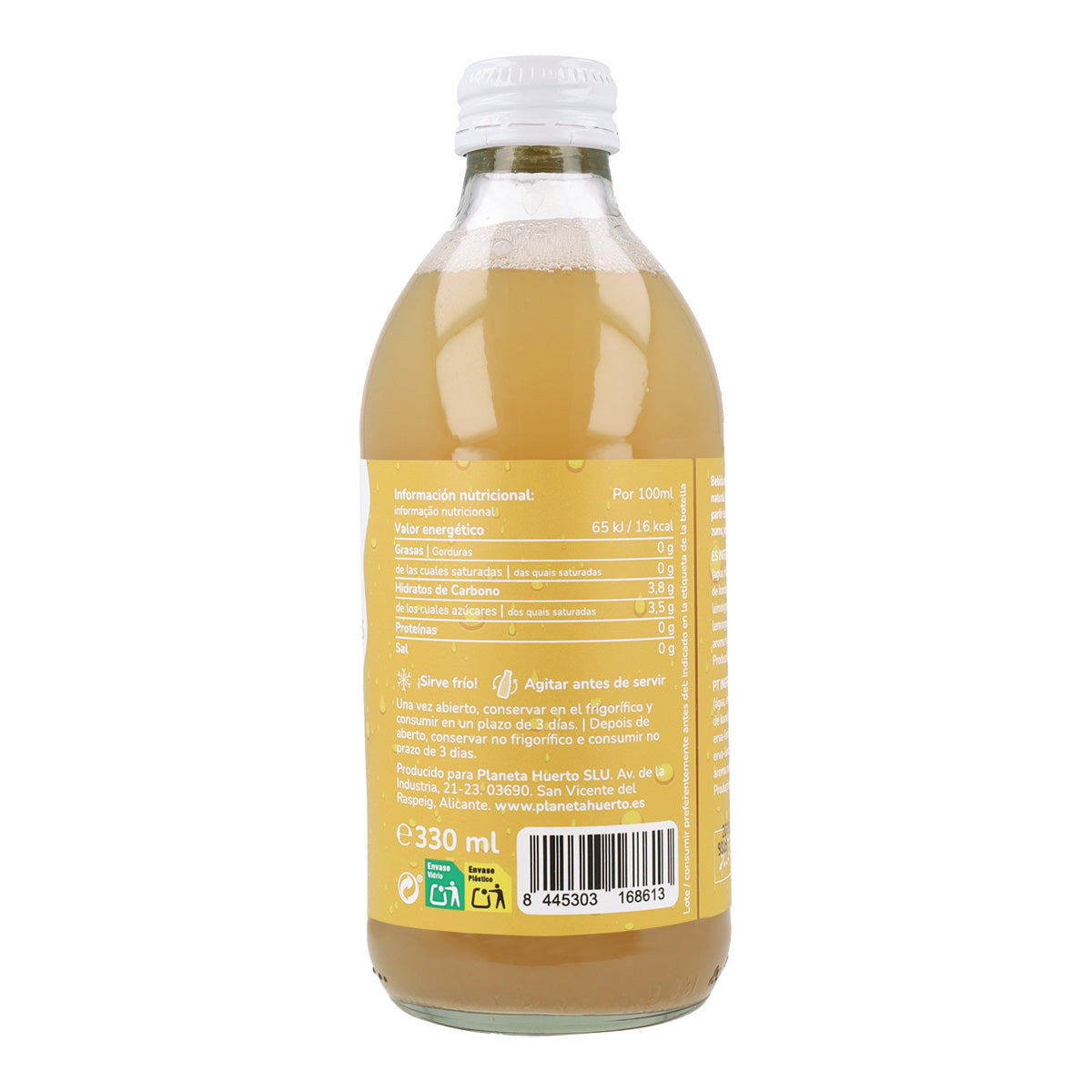 Pack 12x Kombucha ECO Jengibre y lemongrass Planeta Huerto 330 ml