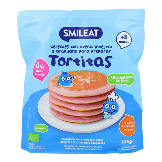 Mix av fullkornspannkakor och blåbär ECO Smileat 125 g