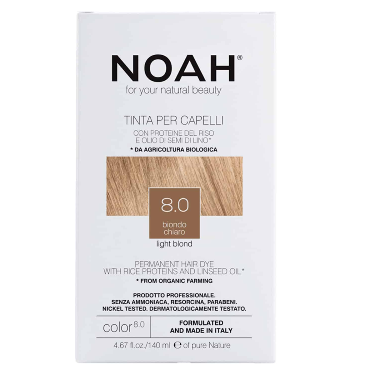 Farba do włosów jasny blond Noah 140 ml (8.0)