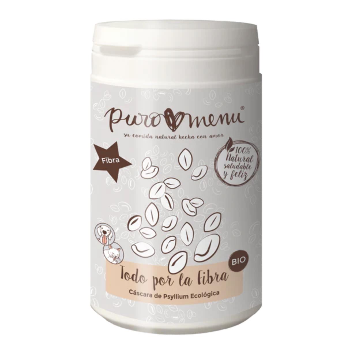 Tout pour les fibres Enveloppe de psyllium BIO Complément alimentaire pour chiens et chats Puromenu 150 g