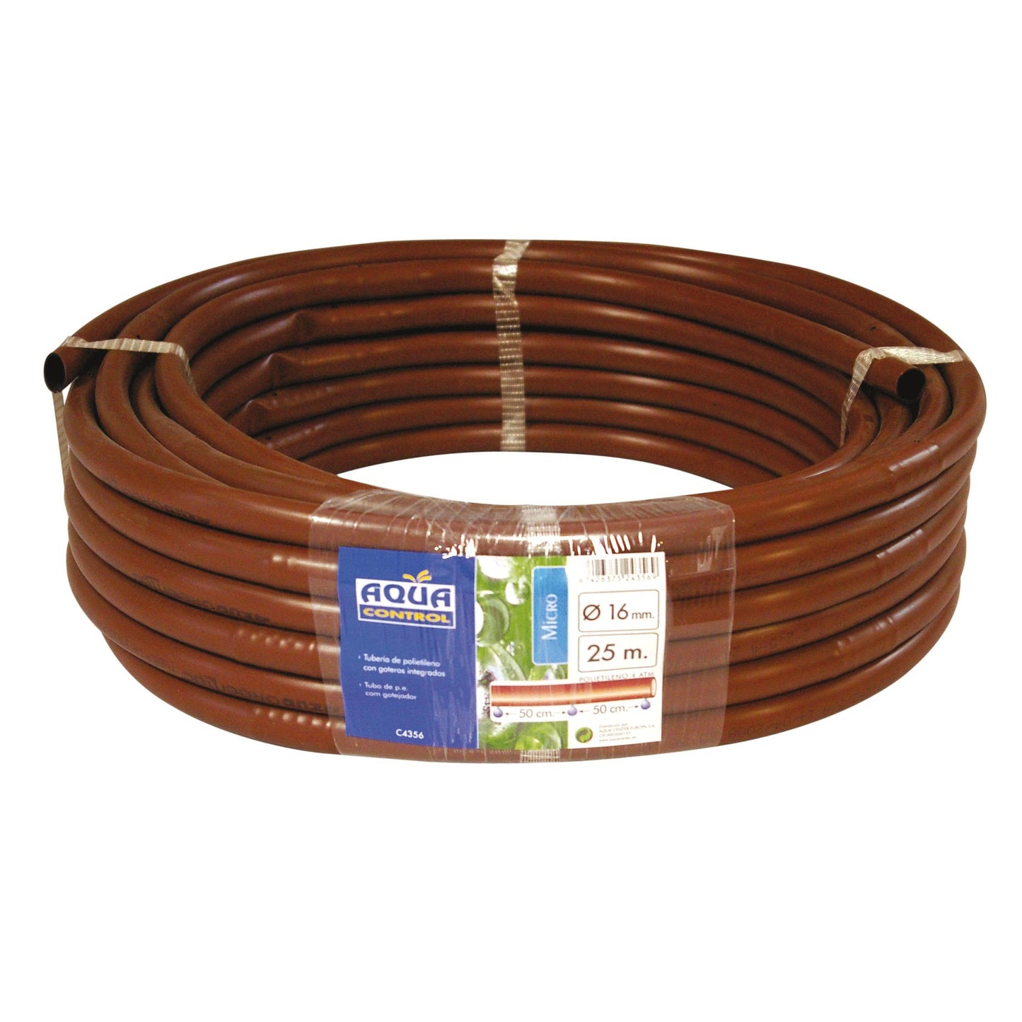 Tuyau marron avec goutteurs intégrés 16 mm 25 m