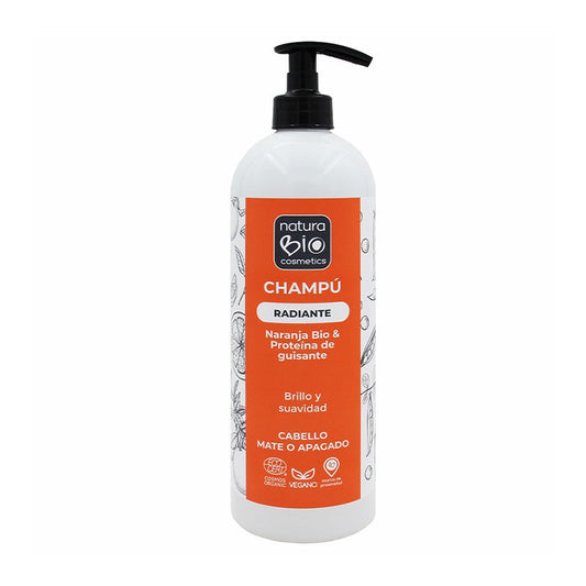 Natürliches Shampoo mit Bio-Orange und Erbsenprotein, NaturaBIO Cosmetics, 740 ml