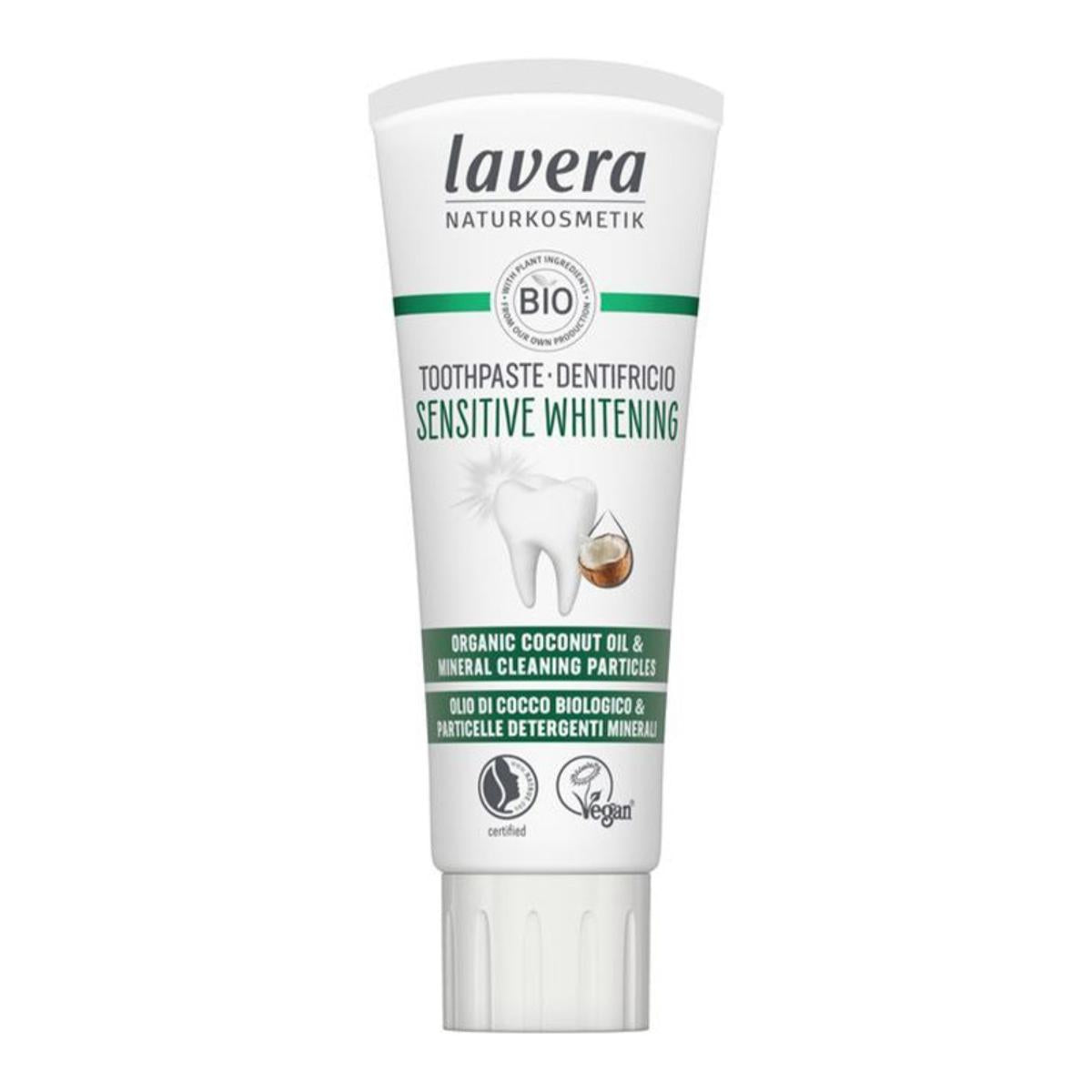 Dentifrice blanchissant sensible coco & fluor, Lavera 75 ml