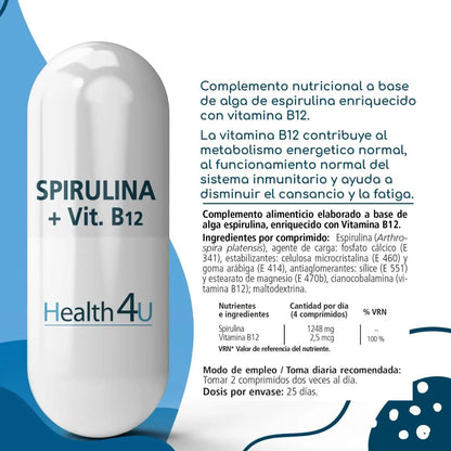 H4U Spirulina + Vitamin B12 100 tablets 400 mg