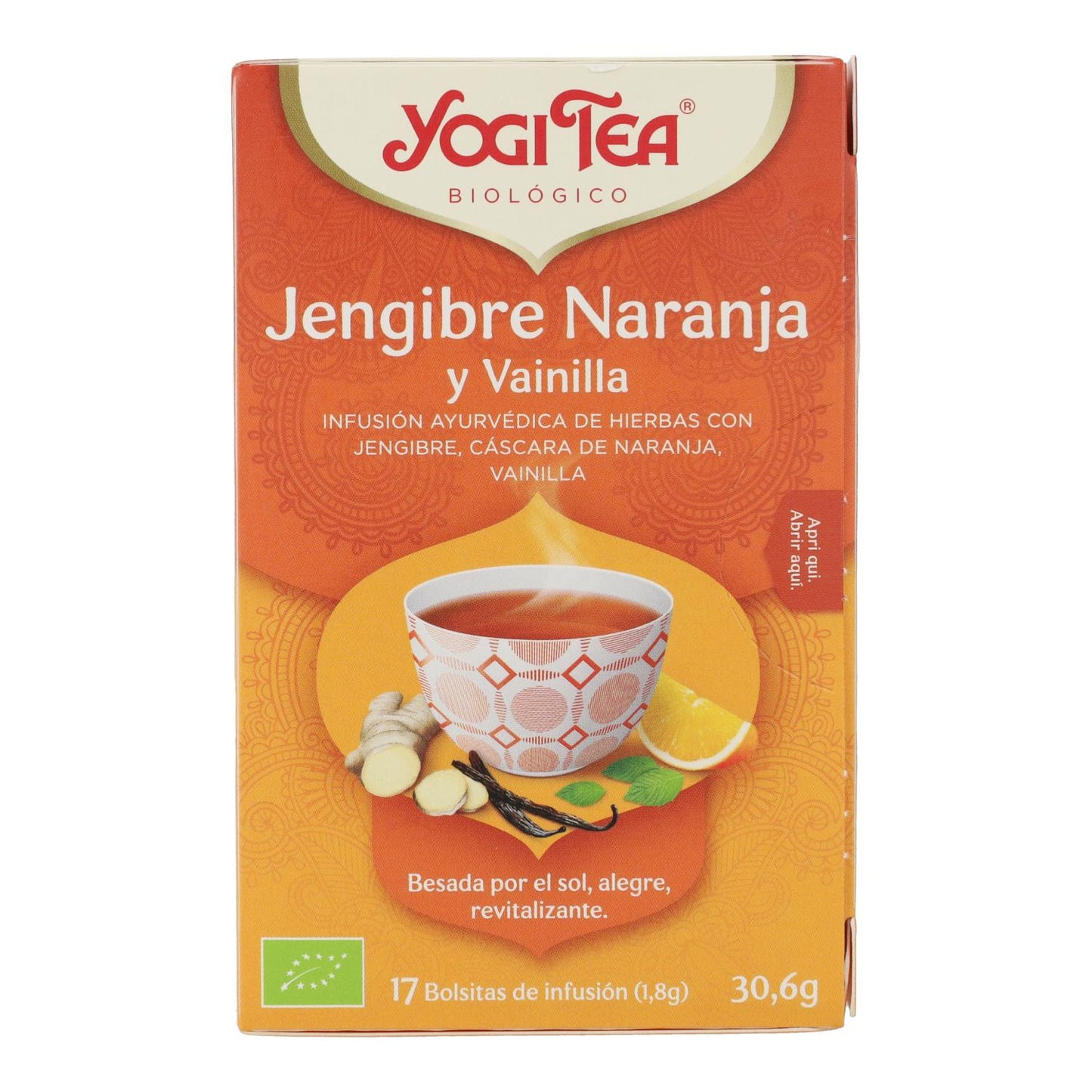 Thé Yogi BIO Gingembre Orange et Vanille, 17 sachets