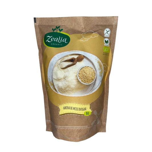 Glutenfri ekologisk fullkorns mjölkornmjöl, 500 g. Zealia