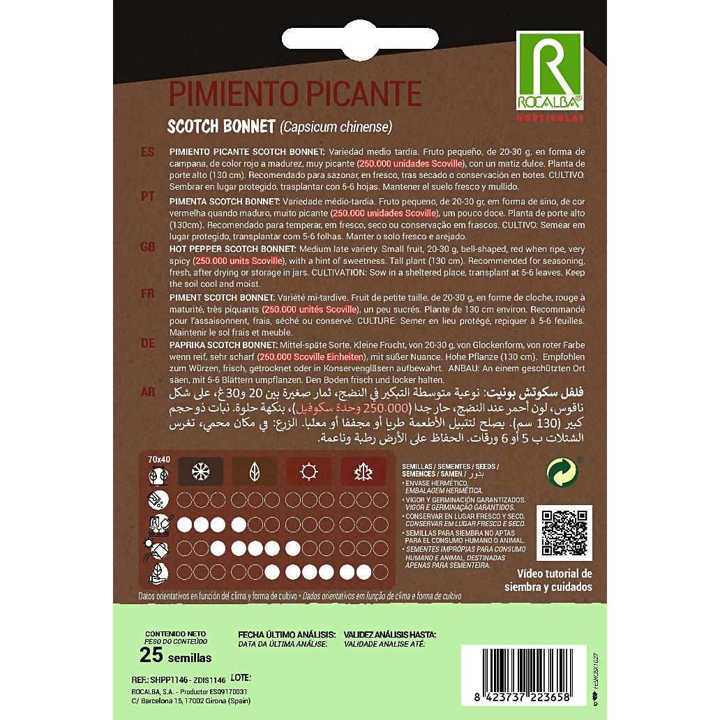 Graines de piment fort Scotch Bonnet Rocalba