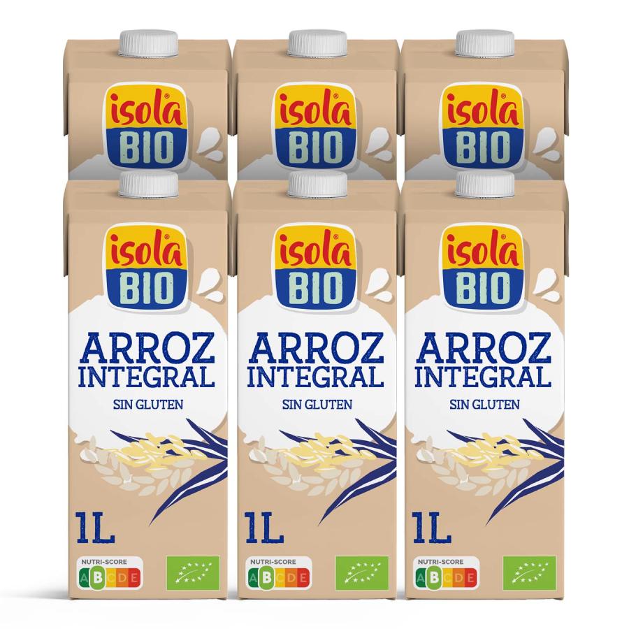 Lot de 6 x Boisson au riz brun bio Isola Bio 1L