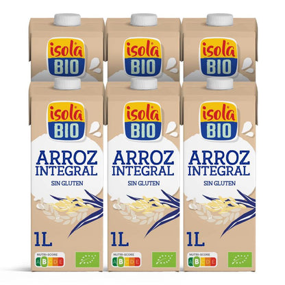 Lot de 6 x Boisson au riz brun bio Isola Bio 1L
