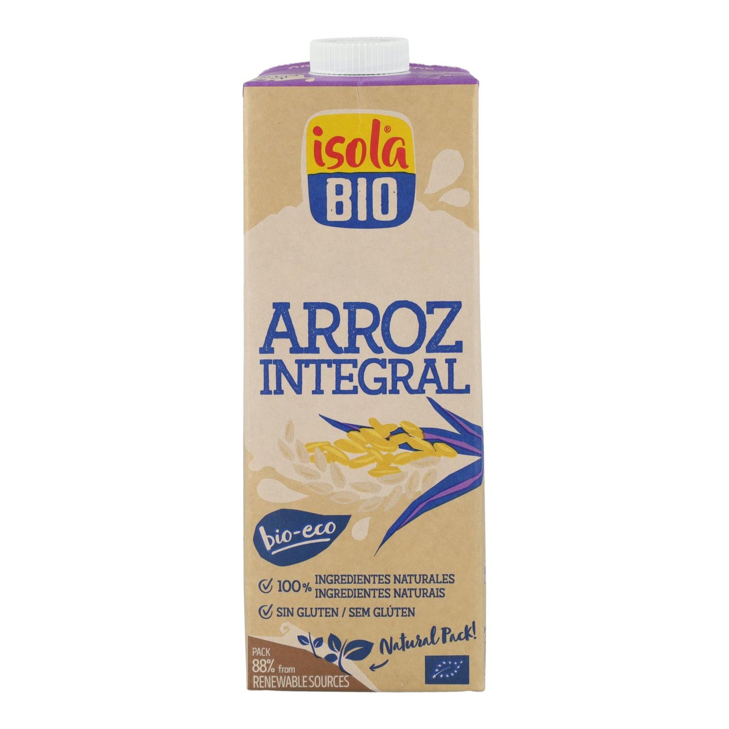 Lot de 6 x Boisson au riz brun bio Isola Bio 1L