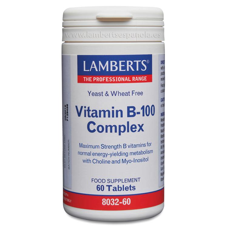 Complexe de vitamines B-100 Lamberts, 60 comprimés