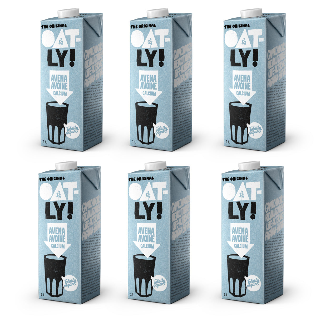Lot de 6 boissons à l'avoine enrichies en calcium, Oatly, 1 L