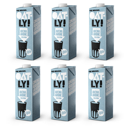 Lot de 6 boissons à l'avoine enrichies en calcium, Oatly, 1 L