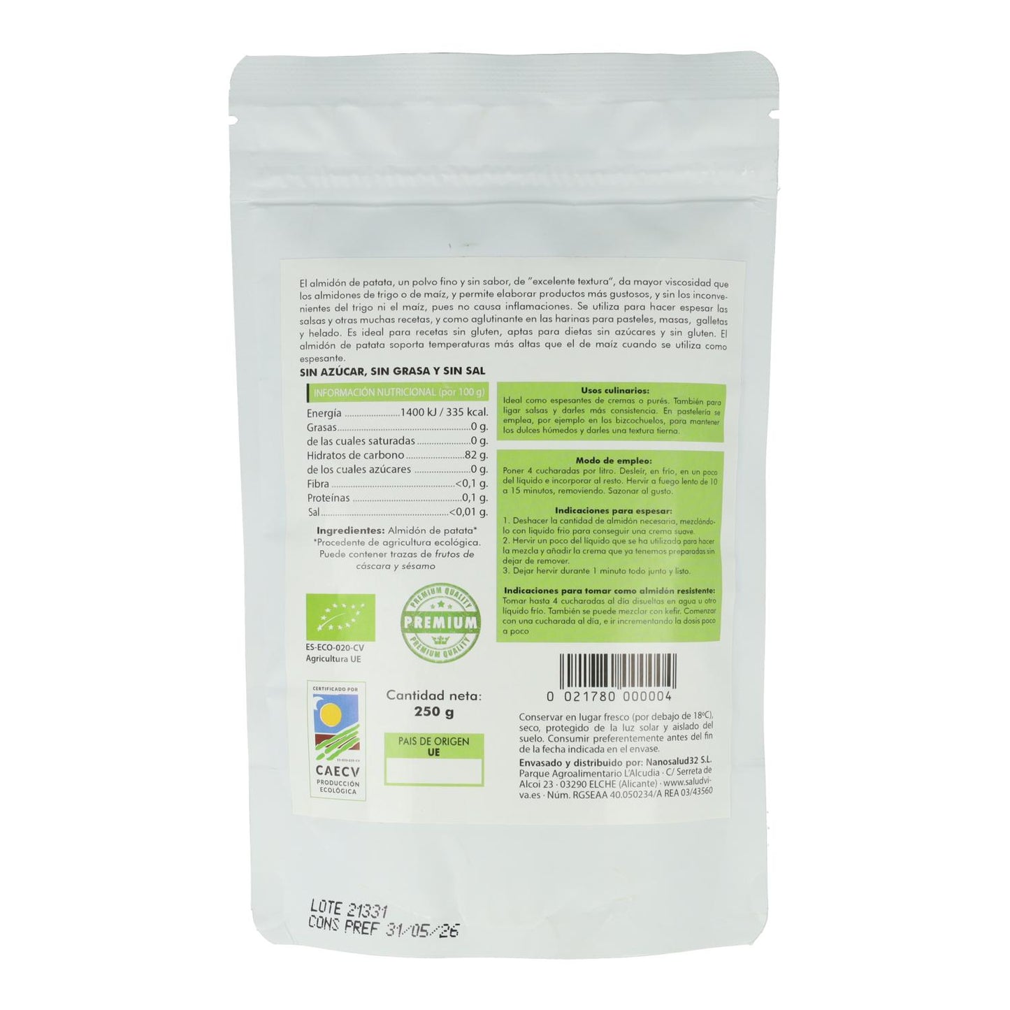 Salud Viva Potato Starch 250 g