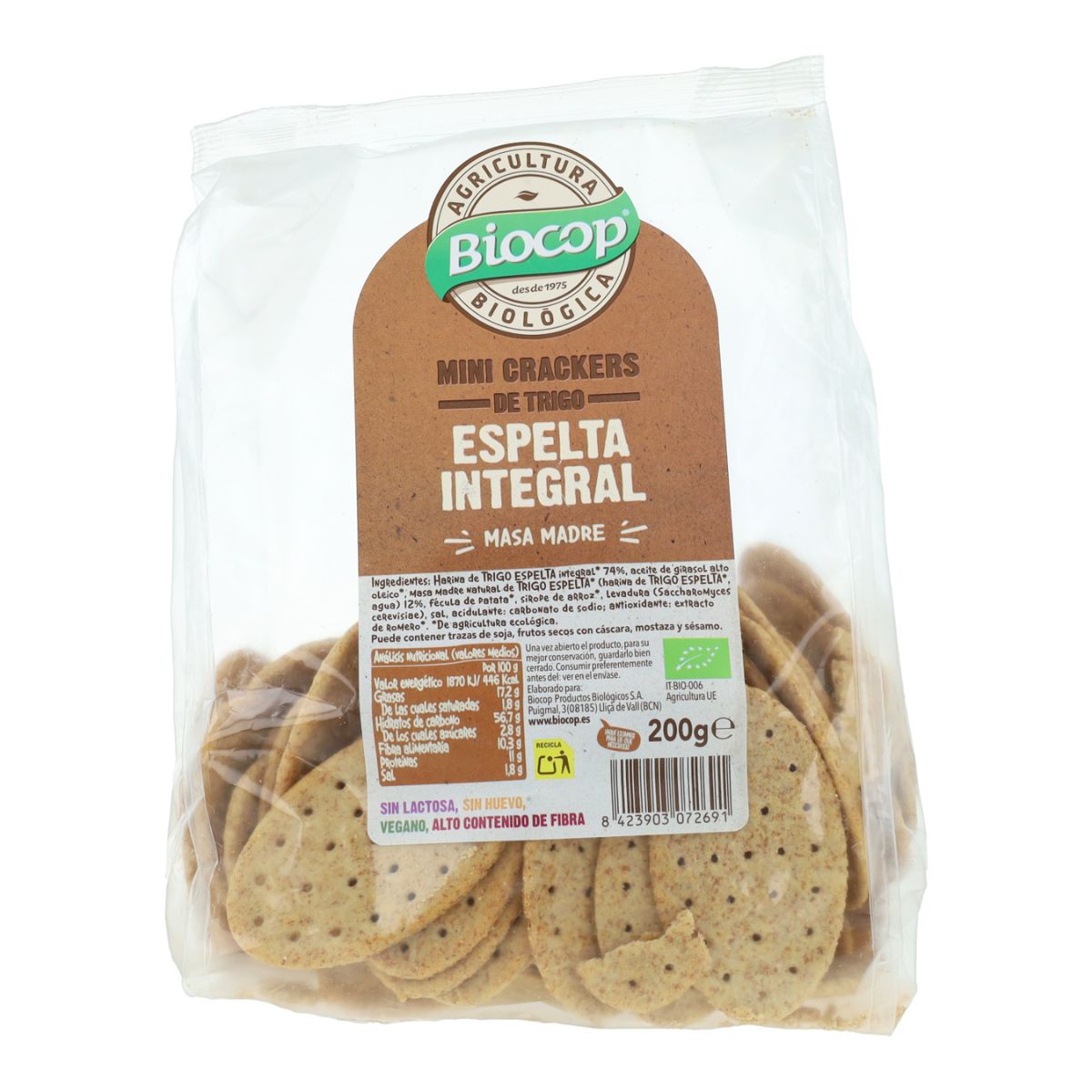 Mini cracker integrali di farro con lievito madre BIO Biocop 200 g