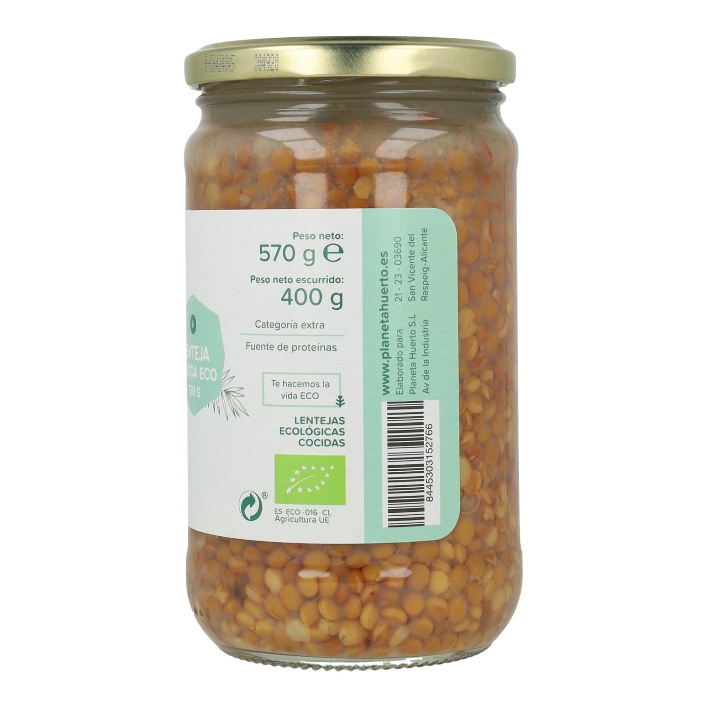 Pack 6x Lentilles cuites ECO Planeta Huerto 570 g