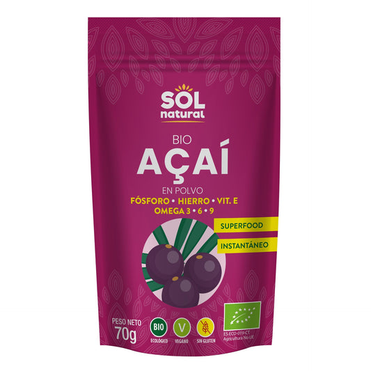 Sol Natural Organic Açaí Powder 70 g