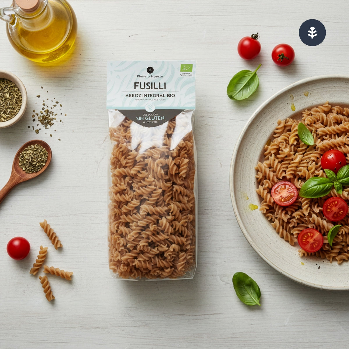 Glutenvrije ECO-spiraaltjes van bruine rijst Planeta Huerto 500 g