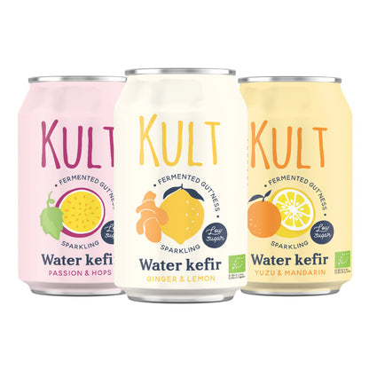 Eau de kéfir KULT au fruit de la passion et au houblon 330 ml
