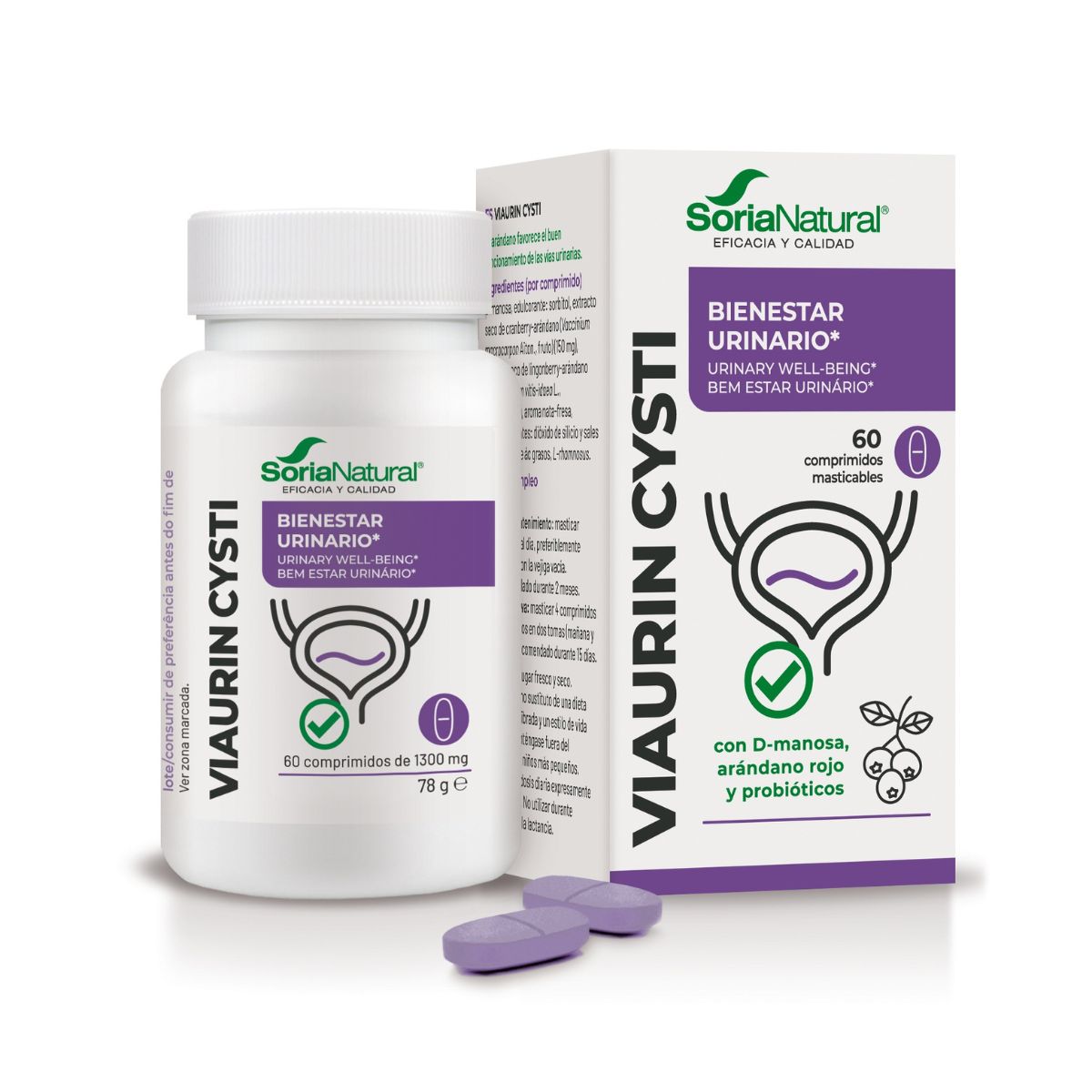 Viaurin Cysti Bien-être urinaire, Soria Natural, 60 comprimés