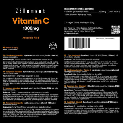 Witamina C, 1000 mg Zenement, 270 tabletek