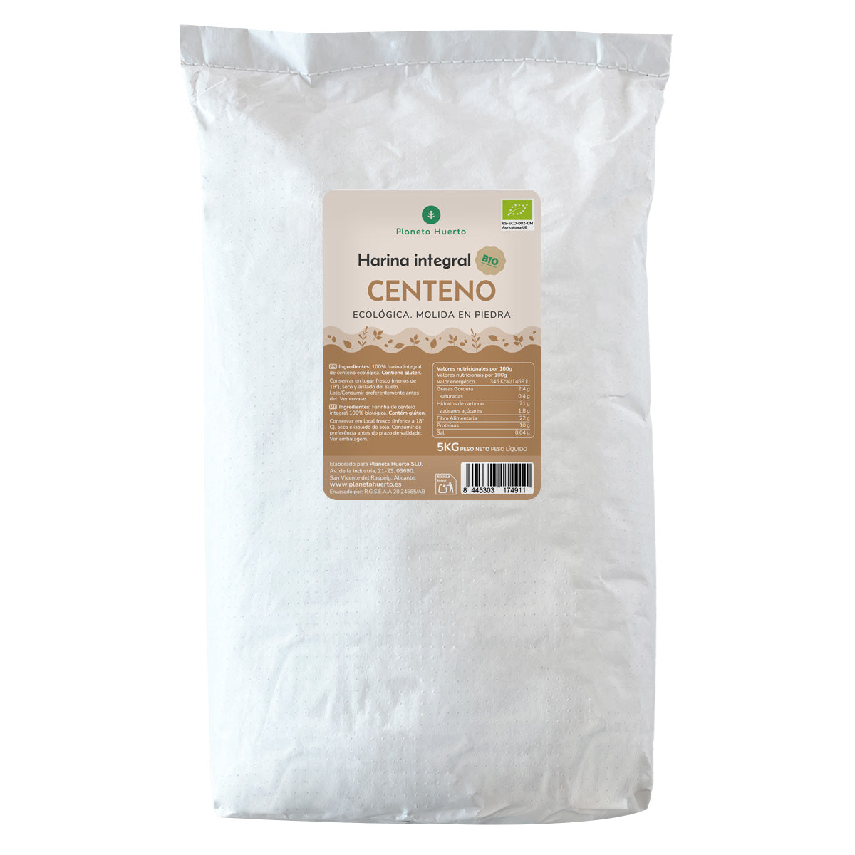Farine de seigle complète Eco Planeta Huerto 5 Kg