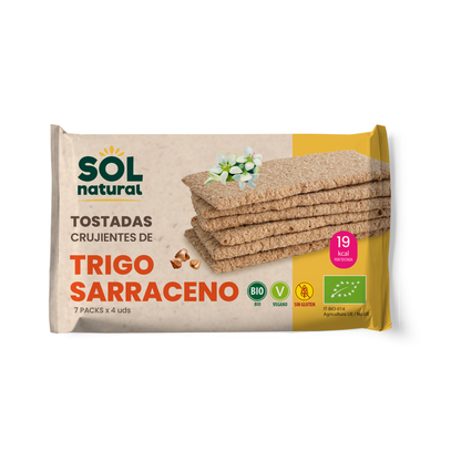 Glutenfri rostat bröd av bovete Sol Natural 140 g BIO