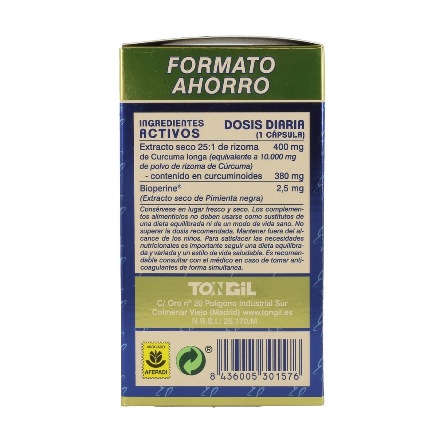 Pack 2x Curcuma pur Tongil Format économique 80 gélules