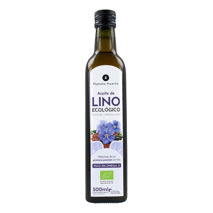 Zestaw 3x olej lniany tłoczony na zimno ECO Planeta Huerto 500 ml