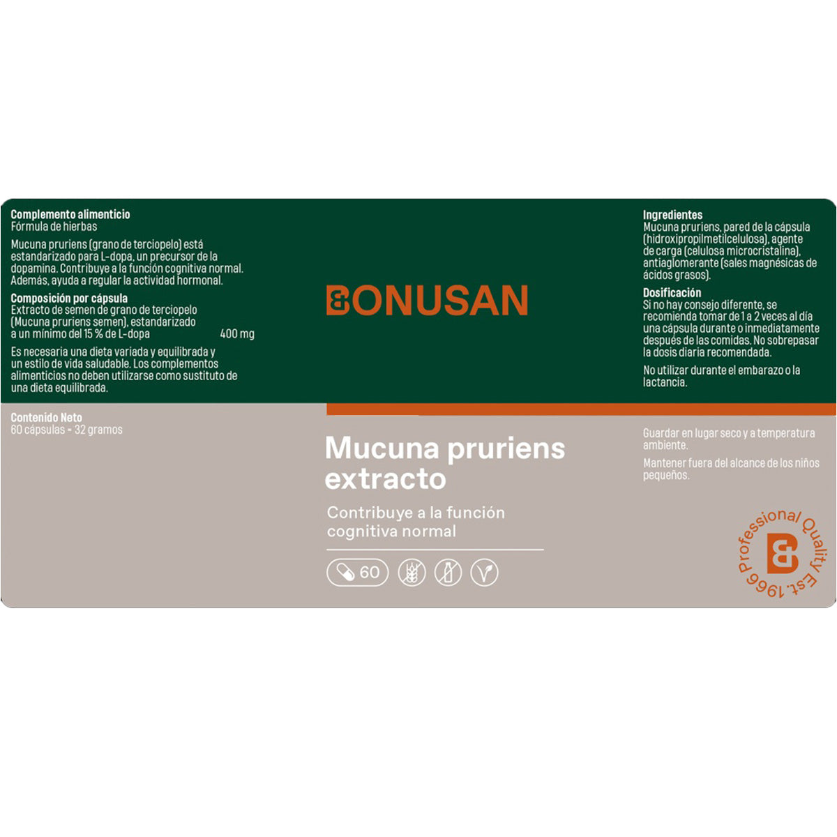 Wyciąg z Mucuna pruriens Bonusan 60 kapsułek