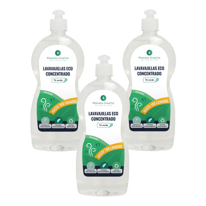 Pack 3xDishwasher Manual Green Tea ECO Green Planet Garden 750ml