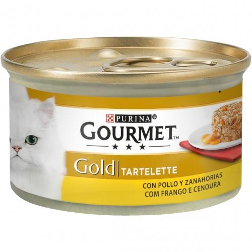 Pack 24 x GOURMET GOLD Tartelette au poulet et aux carottes Nourriture humide 85 g