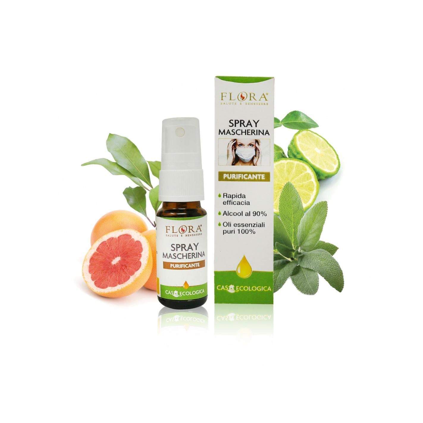 Desinfektionsspray för ansiktsmasker Flora 30 ml