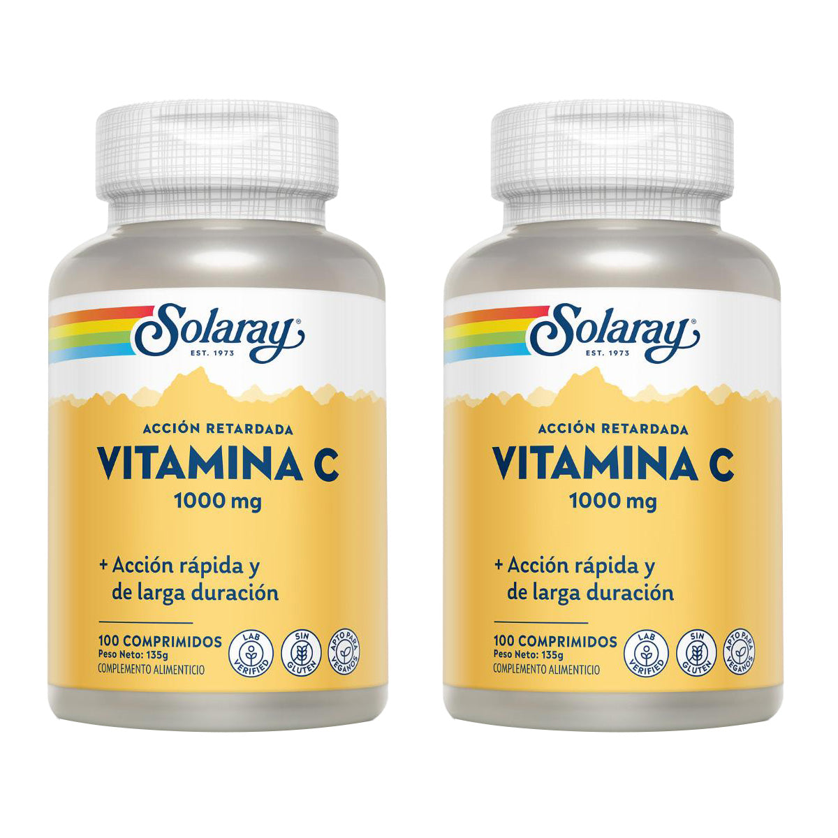 Zestaw 2x witamina C 1000 mg A/R Solaray 100 tabletek