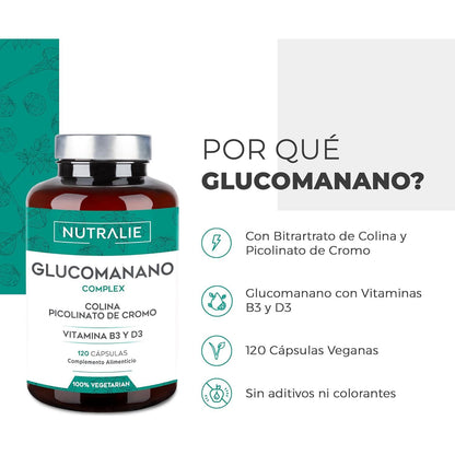 Nutralie Glucomannan z choliną + B3 + D3 Odchudzanie 120 kapsułek