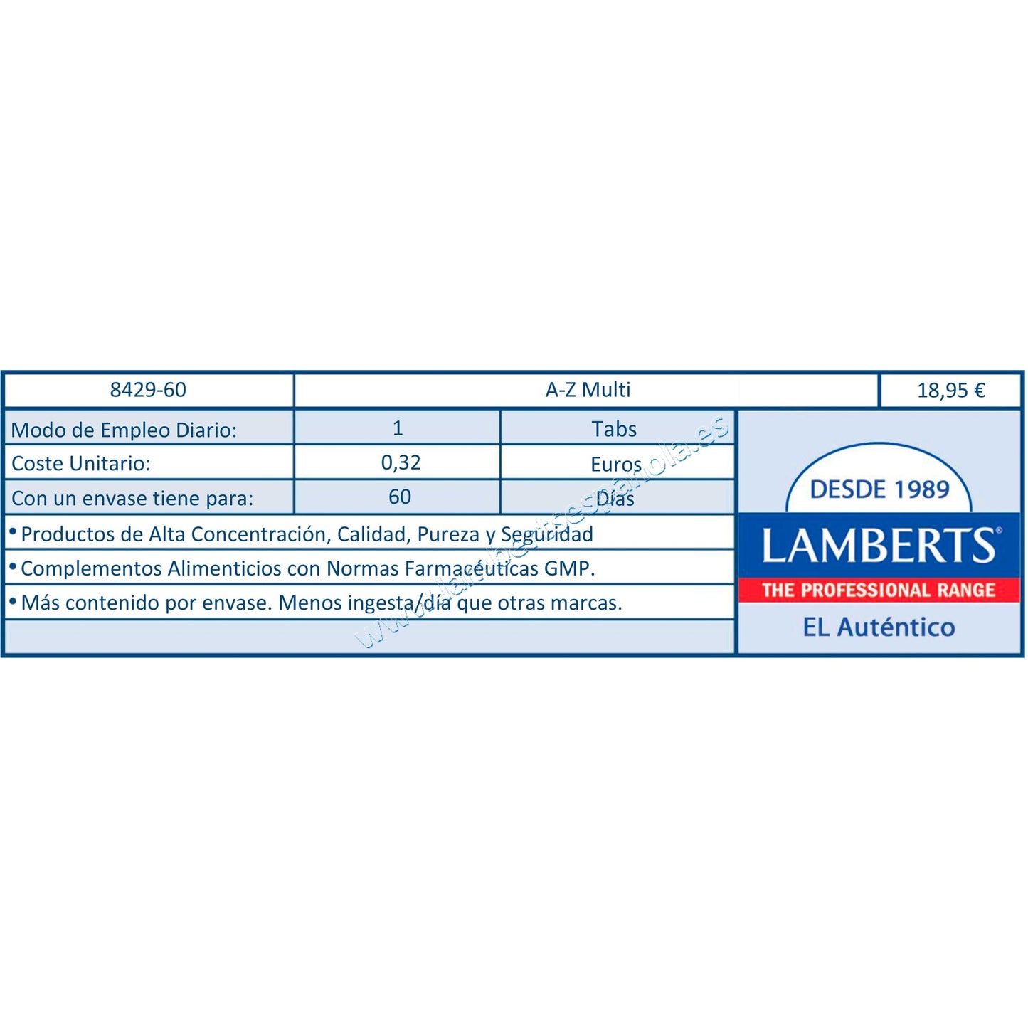 A-Z Multi Lamberts, 60 tabletter