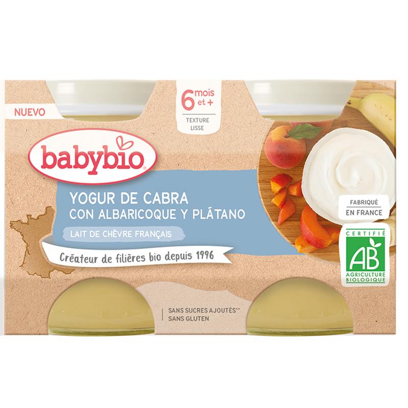 Yogur de Leche de Cabra con Albaricoque y Plátano Ecológica Babybio 2x130gr