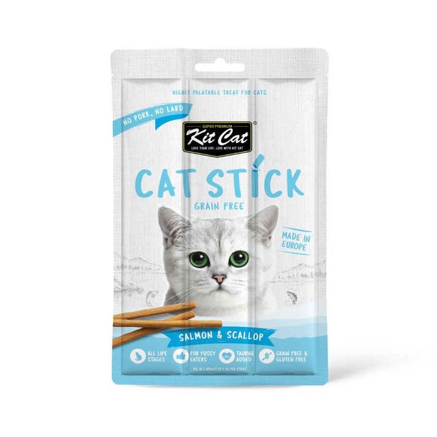 Kit Cat Cat Stick - Salmone e capesante 15 g Snack semiumido per gatti