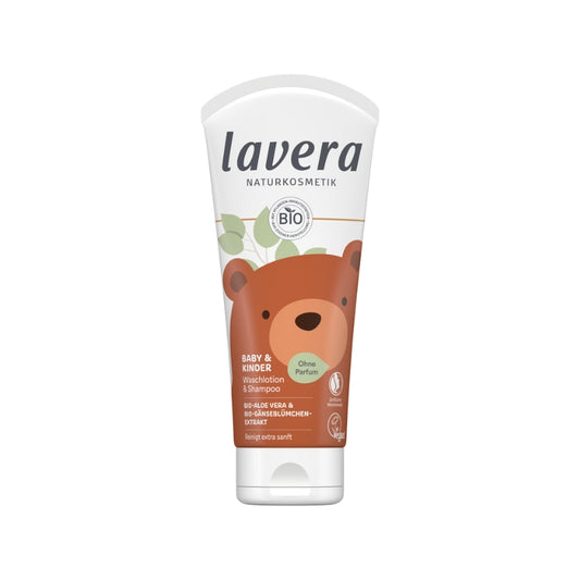 Gel doccia e shampoo per neonati e bambini Lavera 200 ml