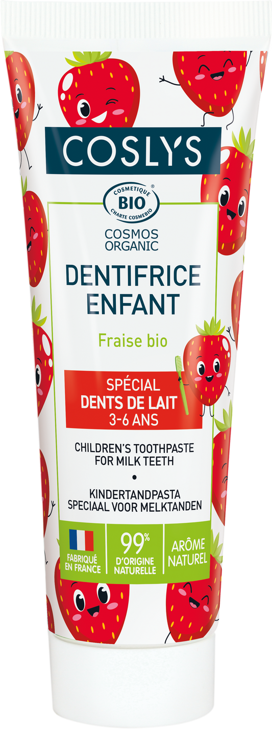 Tandpasta voor kinderen met aardbeiensmaak Organica Coslys 75 ml