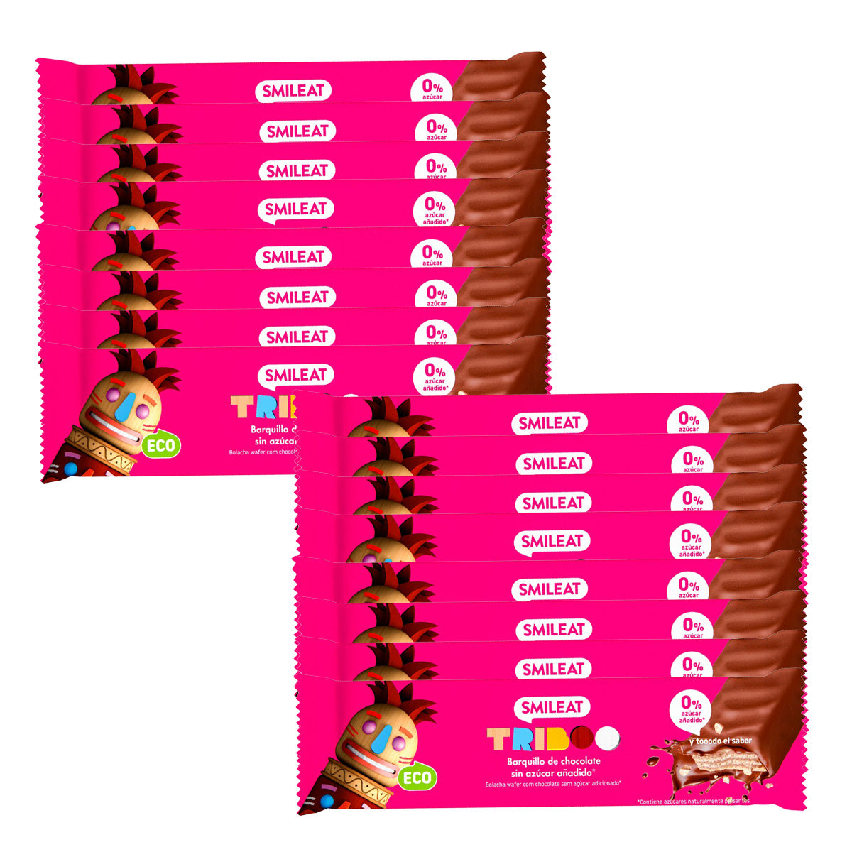 Confezione da 16 barrette ricoperte di cioccolato ECO Smileat 40 g