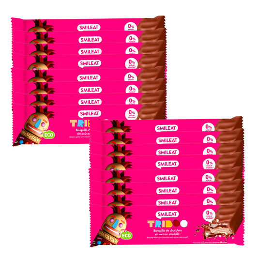 Pack 16x Barre gaufrée enrobée de chocolat ECO Smileat 40 g