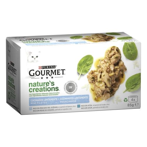 GOURMET Nature's Creations Mini-Filet reich an Meeresfisch und Thunfisch 4 x 85 g