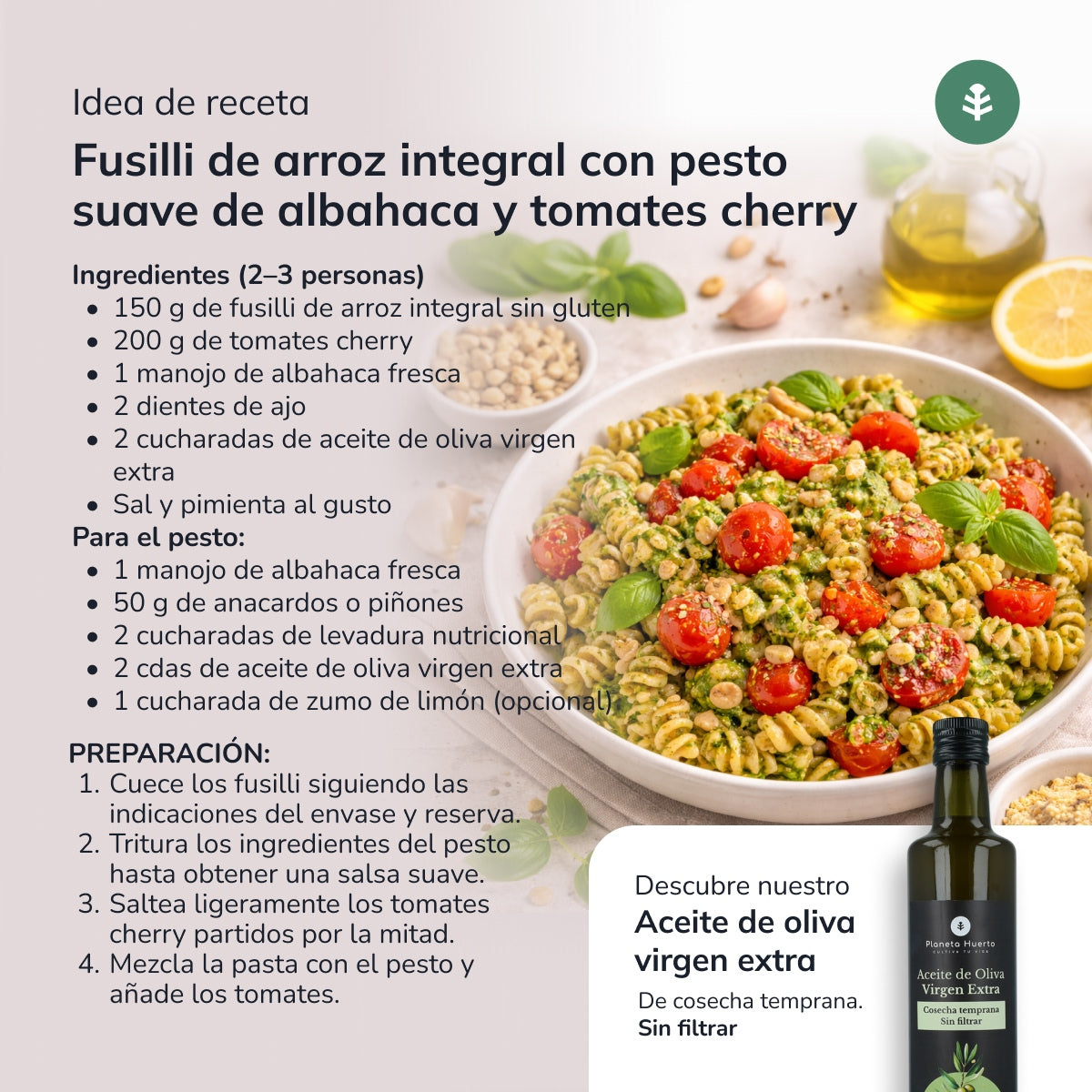 Glutenvrije ECO-spiraaltjes van bruine rijst Planeta Huerto 500 g