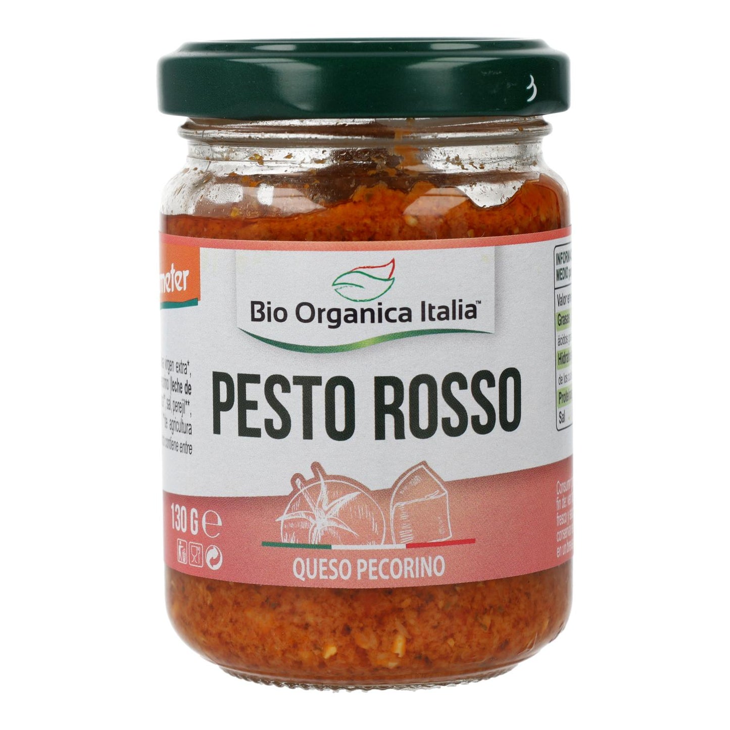 Pesto Rosso with Sun-dried Tomatoes, Pecorino Cheese and Almonds Bio Demeter Organica Italia 130 g