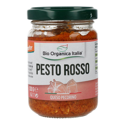 Pesto Rosso with Sun-dried Tomatoes, Pecorino Cheese and Almonds Bio Demeter Organica Italia 130 g